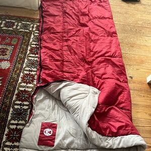 Red and Gray Sleeping Bag